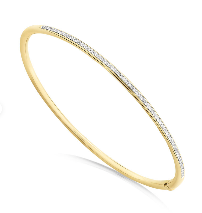 Bangle with  1 CTW of Natural Diamonds in 14kt Yellow Gold