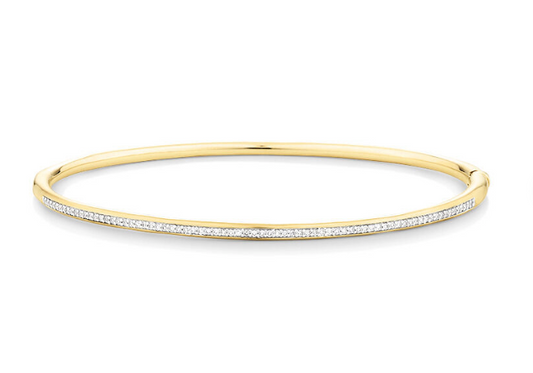 Bangle with  1 CTW of Natural Diamonds in 14kt Yellow Gold